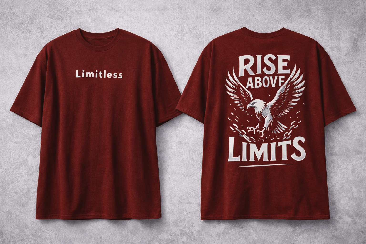 Limitless Oversized Streetwear T-Shirt – Maroon |