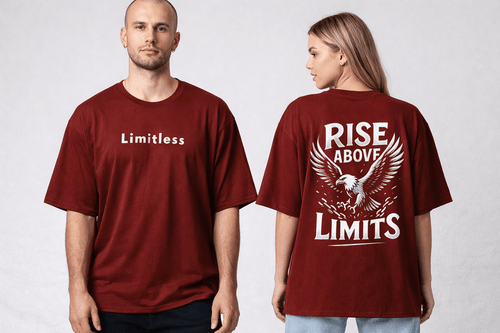 Limitless Oversized Streetwear T-Shirt – Maroon |