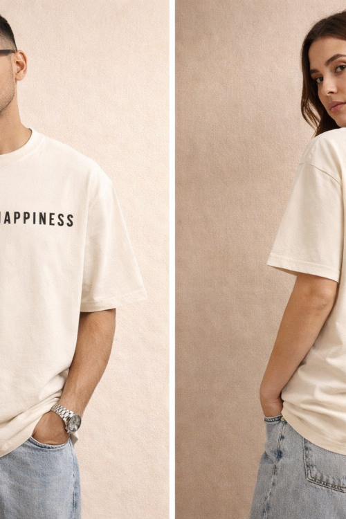 cream colour oversized t shirt